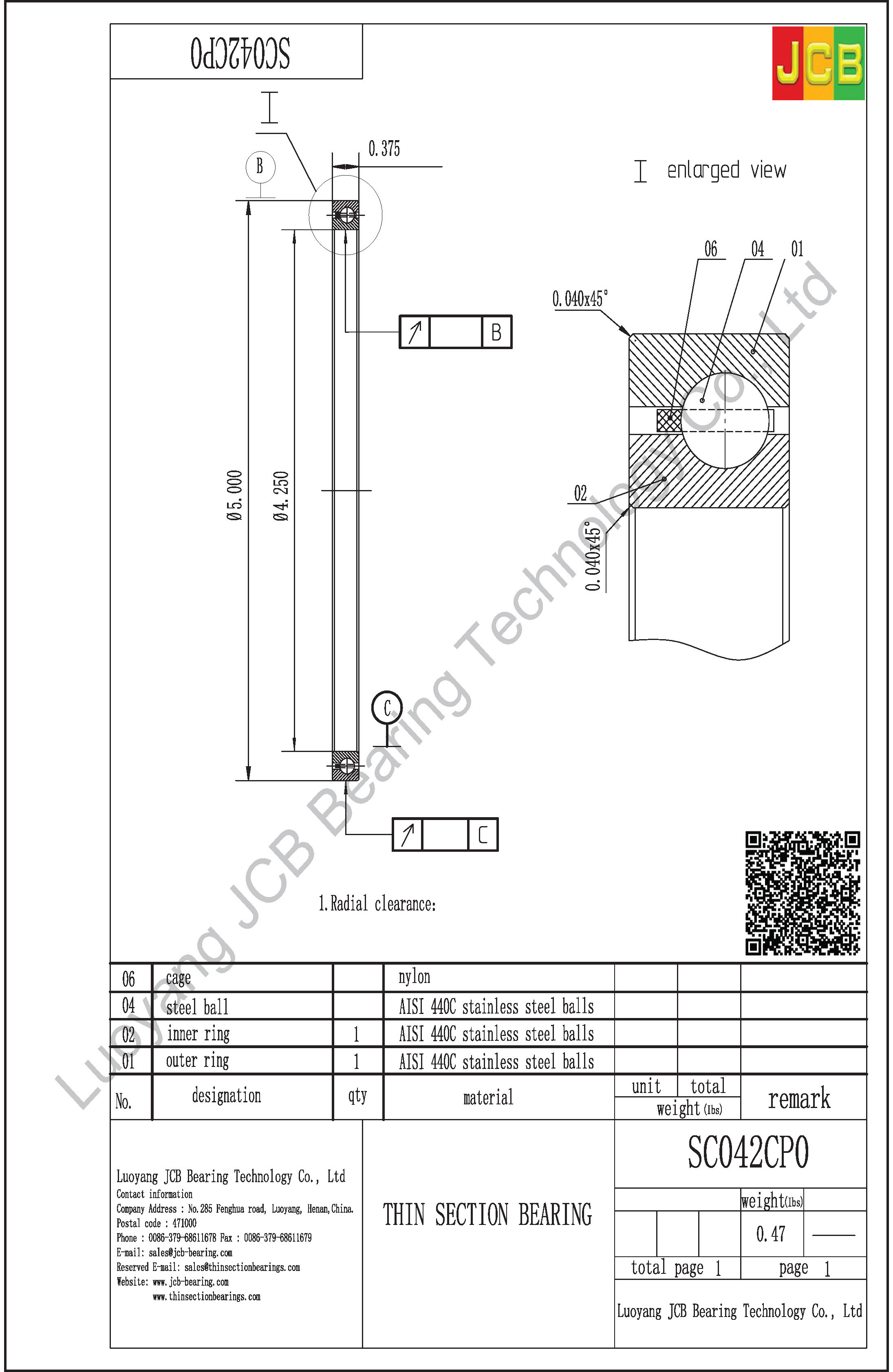 SC042CP0  KAYDON THIN SECTION BERINGS