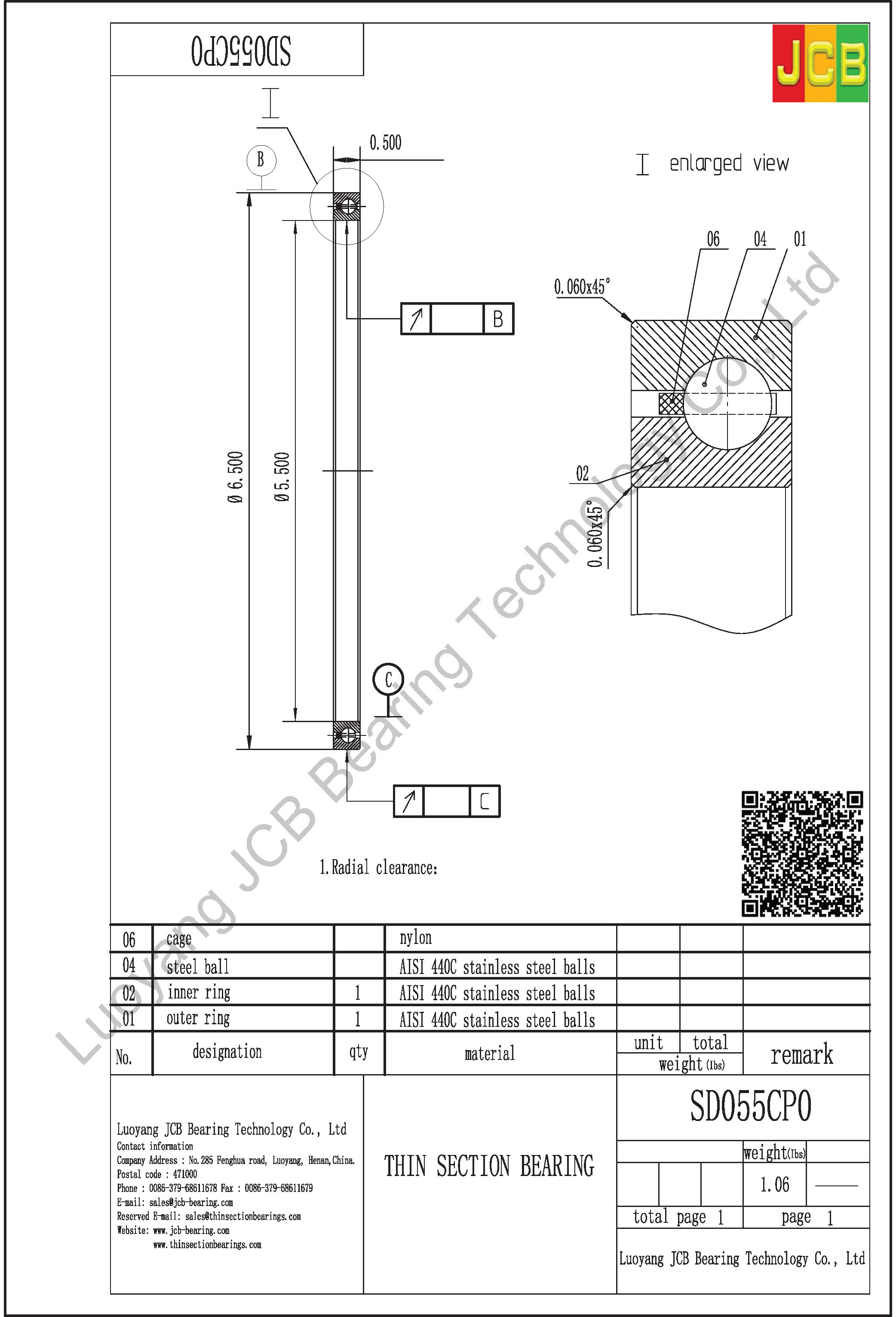 SD055CP0  KAYDON THIN SECTION 